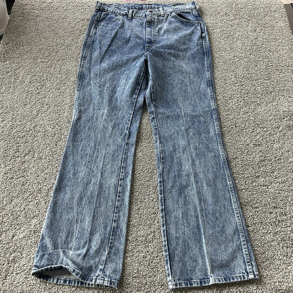 Vintage Big Yank Jeans Mens 36x32 Acid Wash Denim Relaxed Straight USA BY-750